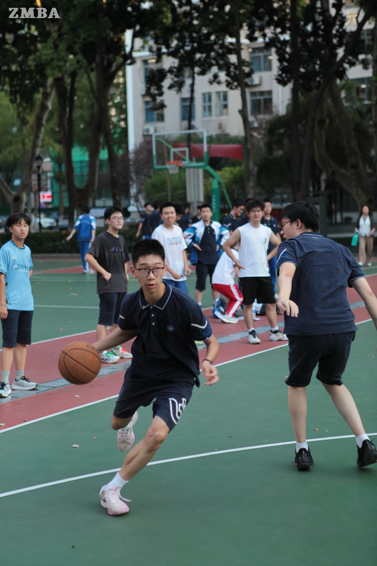 Basketball play on the outdoor court, dated October 9, 2025.